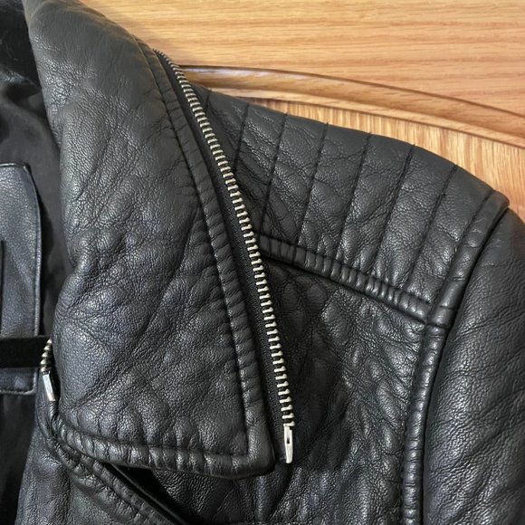 Perfect Topshop Zara Leather Jacket, Size L - Picture 2 of 7